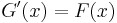 G'(x)=F(x)