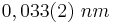 0,033(2)~nm